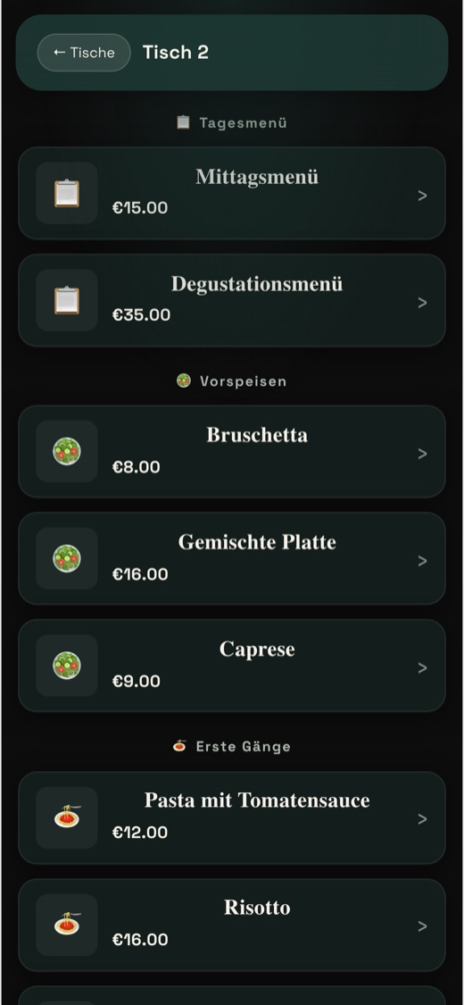 Prende la comanda dal menù
