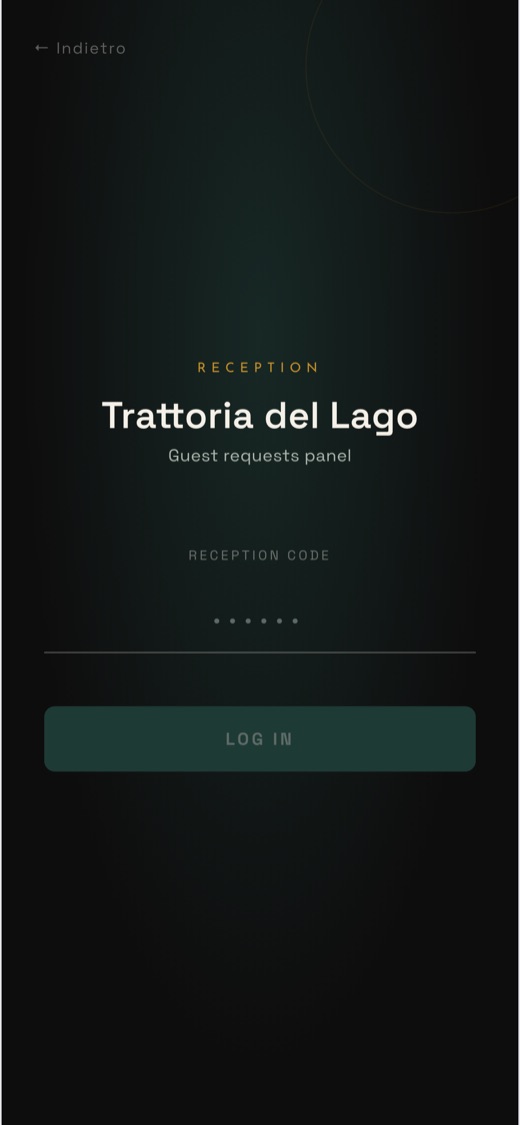 Il cameriere entra col suo PIN