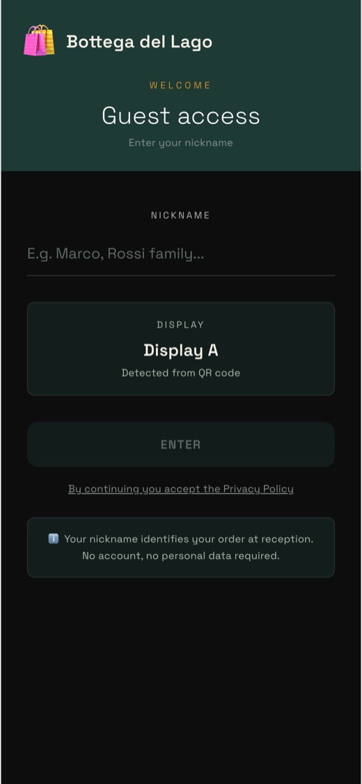 Inquadra il QR in vetrina