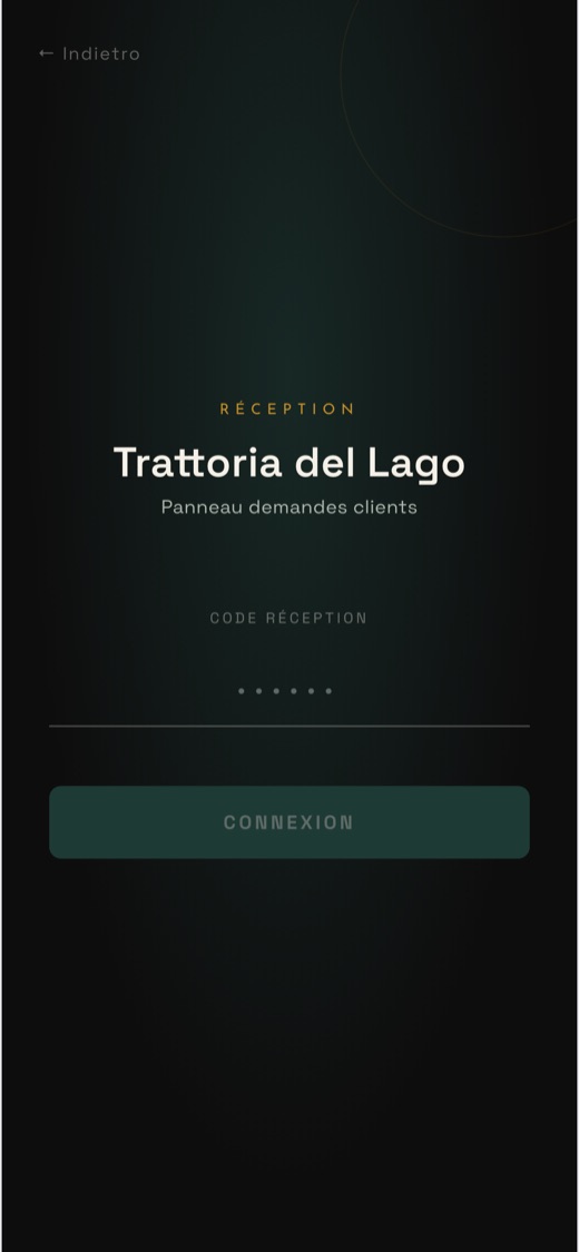 Il cameriere entra col suo PIN