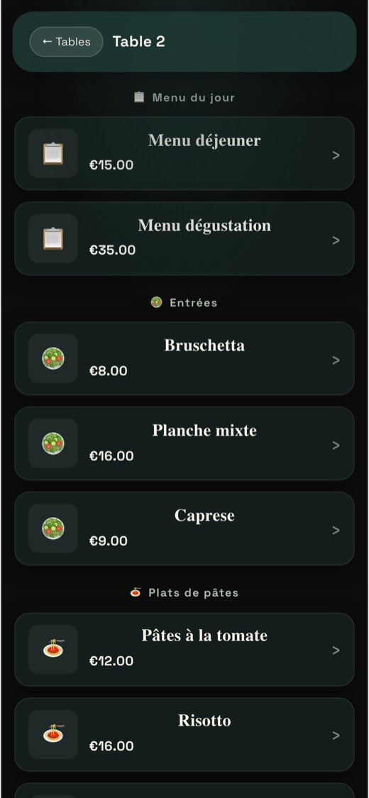 Prende la comanda dal menù