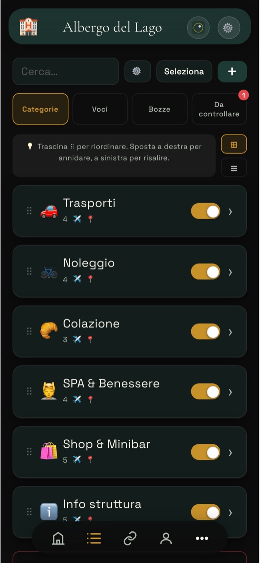 Costruisci il catalogo