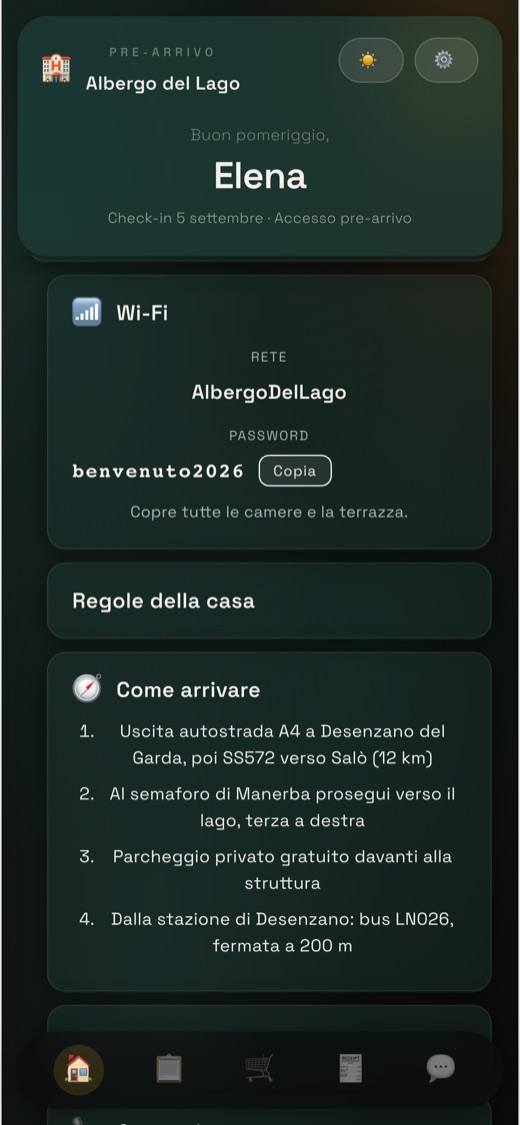 Trova come arrivare e il Wi-Fi
