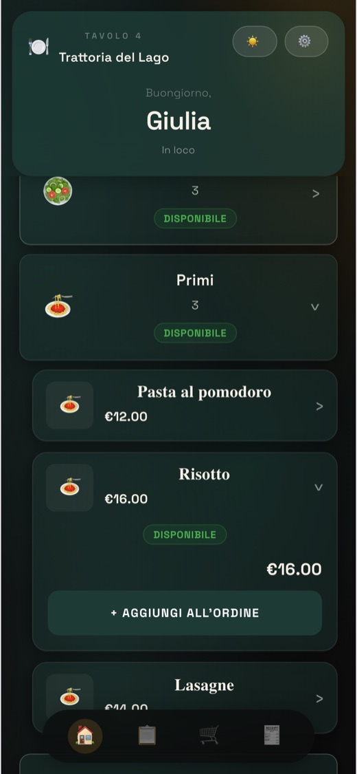 Apre il piatto e sceglie